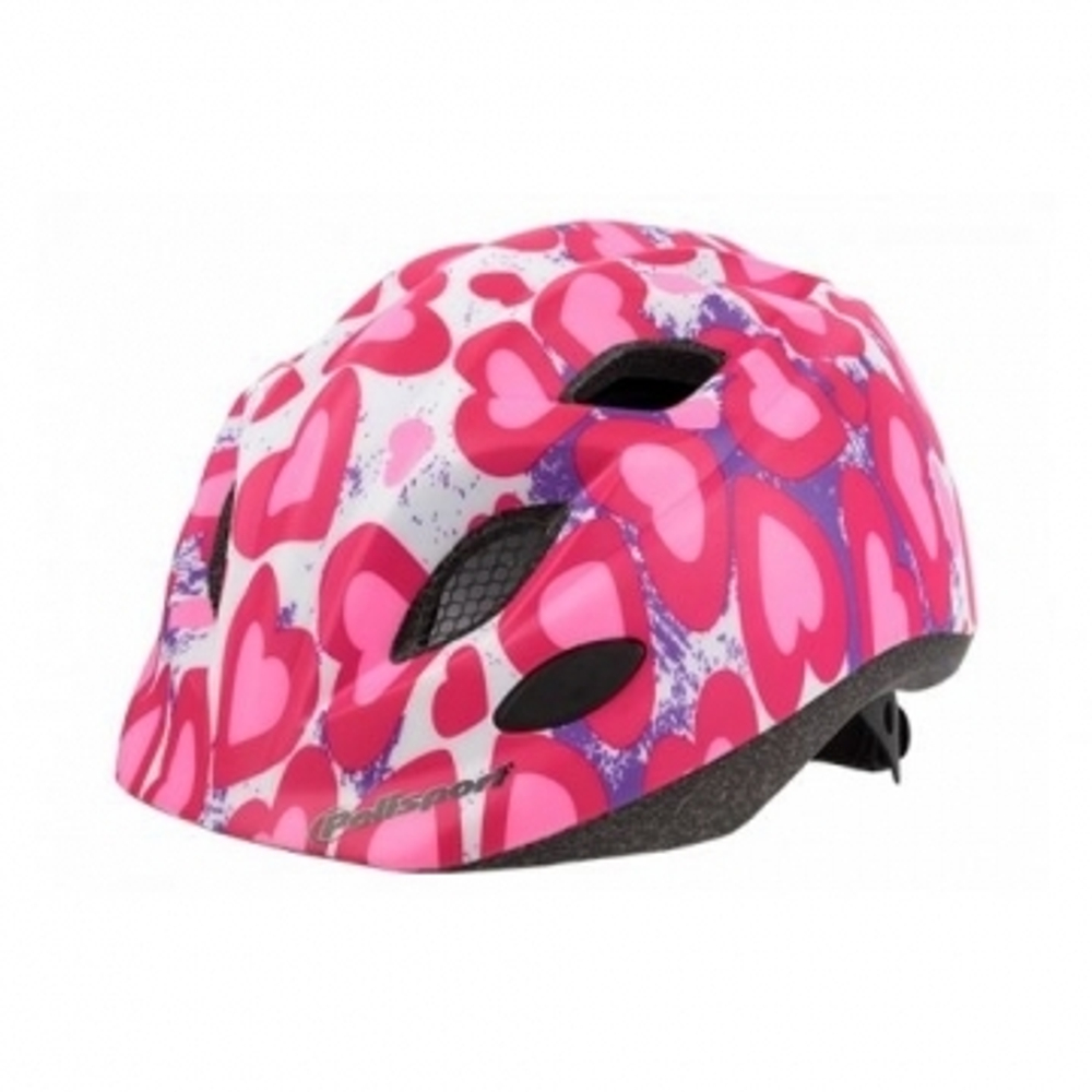 Комплект Polisport S Junior premium шлем подростковый/фляга/держатель Glitter hearts (s=52/56), mat