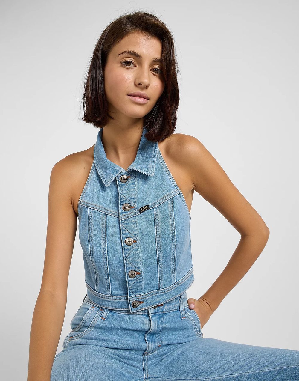 Топ женский LEE DOUBLE SEAMED HALTER