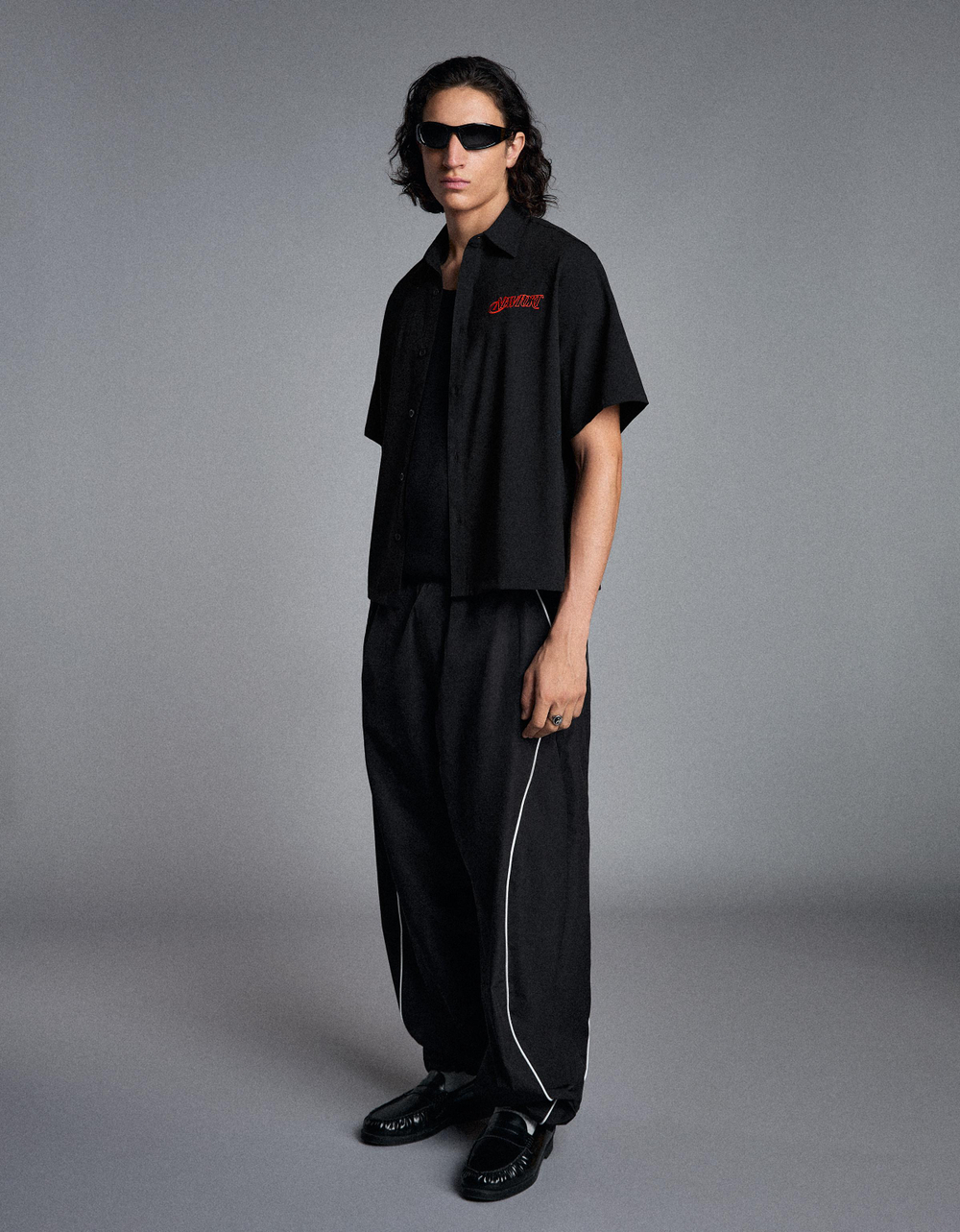 Мужская рубашка с коротким рукавом и вышивкой, арт. 2841/710 - BERSHKA