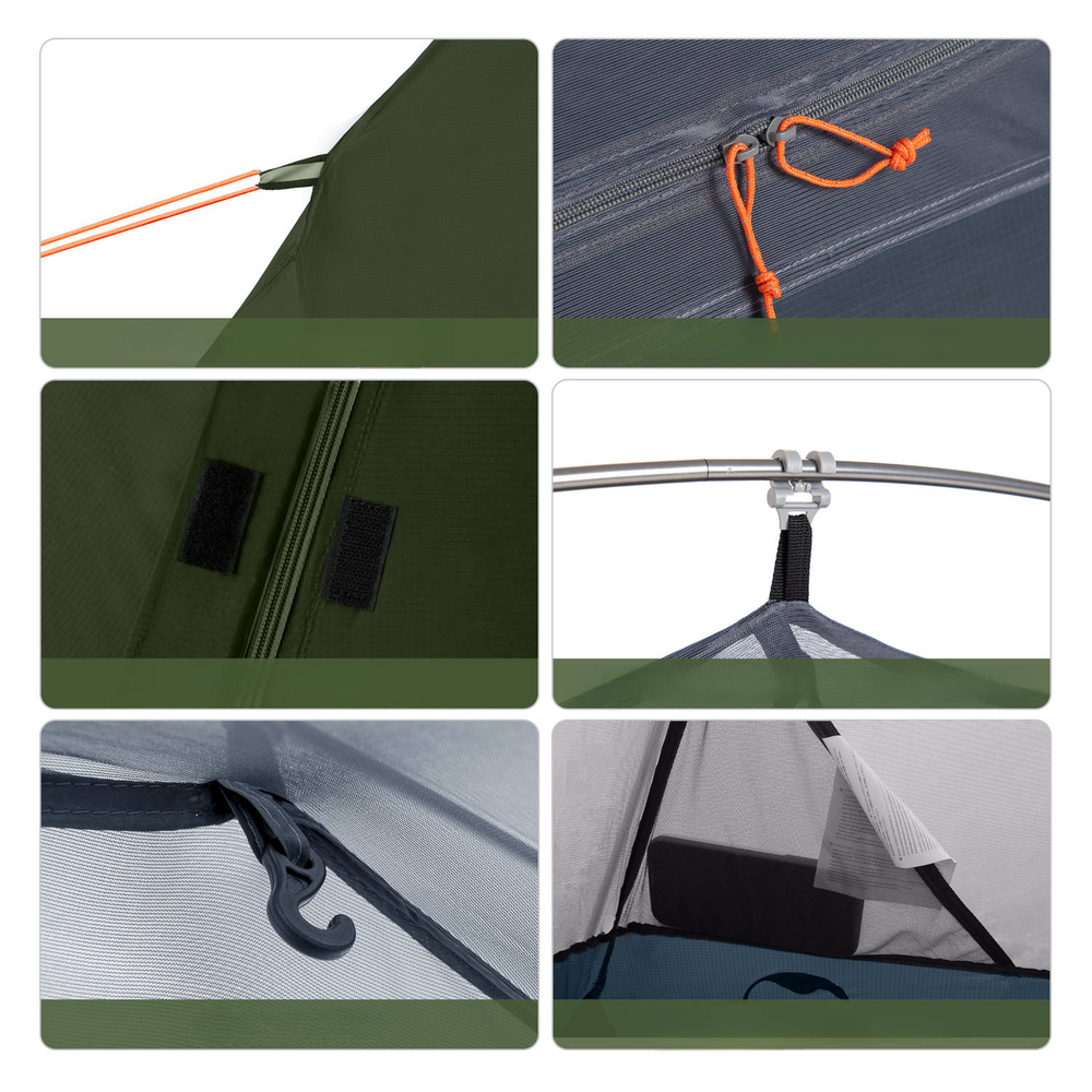 Палатка Naturehike Cycling (Spider) Si 1-местная, алюминиевый каркас, сверхлегкая, Forest Green, артикул NH18A095-D-DFGR, цвет Зеленый