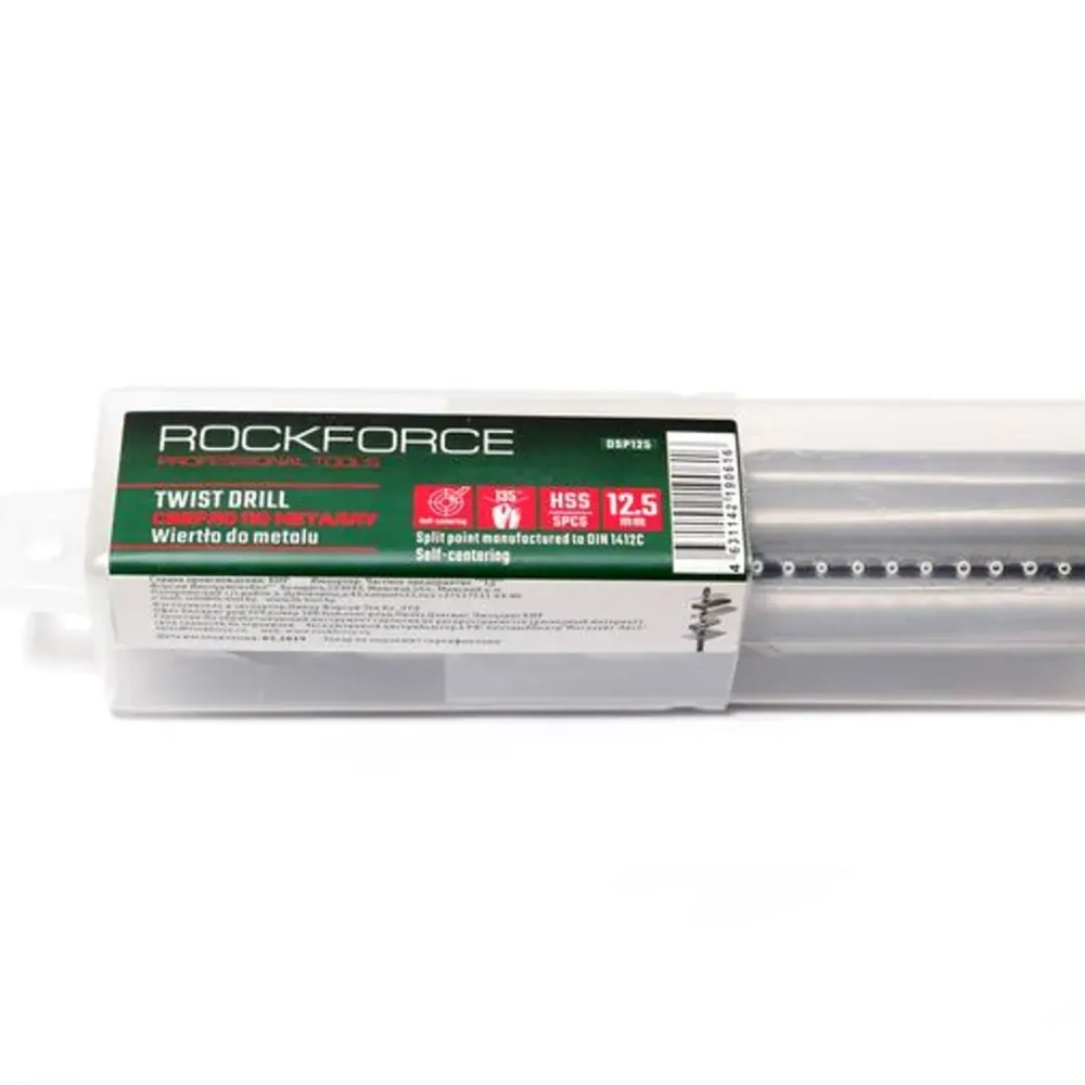 Сверло по металлу 11.5мм HSS(5шт), в пластиковом футляре RockForce##Rock FORCE RF-DSP115