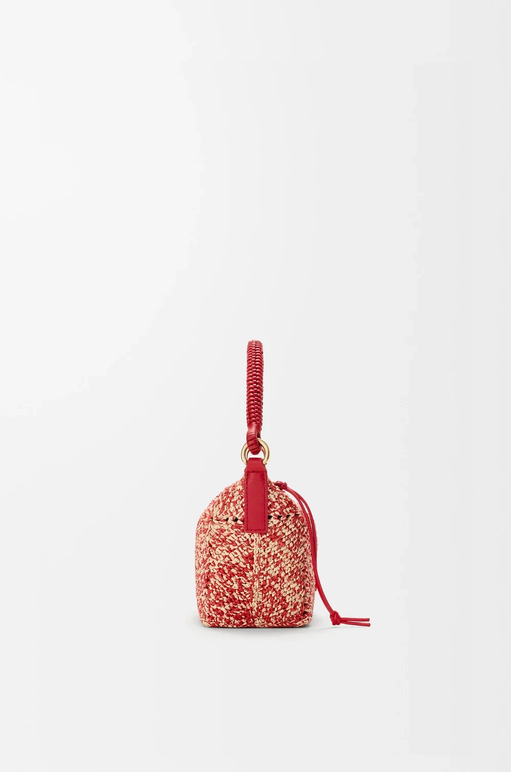 Loewe Мини-сумка Cala из телячьей кожи и рафии, красный
