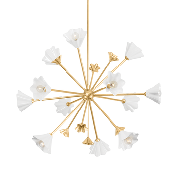 Corbett Julieta Chandelier, 102 cm, Vintage Gold Leaf