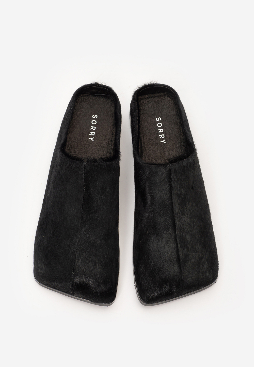 mule square black fur
