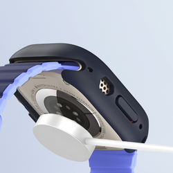 Чехол-бампер для часов Apple Watch Ultra 1 и 2 размер 49мм, темно-синий с оранжевыми вставками (Midnight/Orange) от Dux Ducis, серия Bamo Series Case