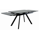Стол Bradex Home Arthur раскладной 120-184x80x75см, керамогранит чёрный мрамор Greys Black, чёрный
