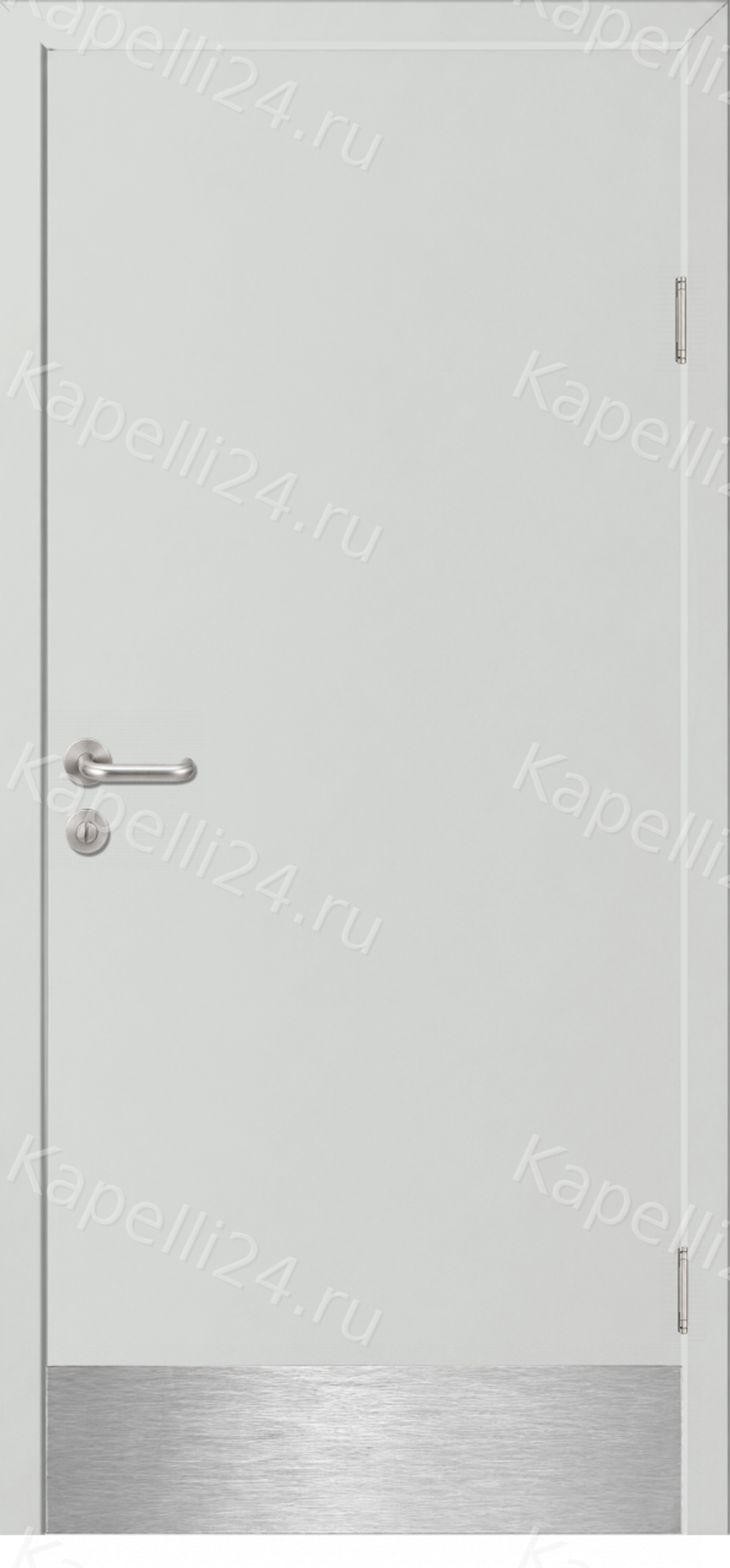 Влагостойкая Дверь Капель однопольная Светло-серый RAL 7035 Отбойная пластина из нержавеющей стали