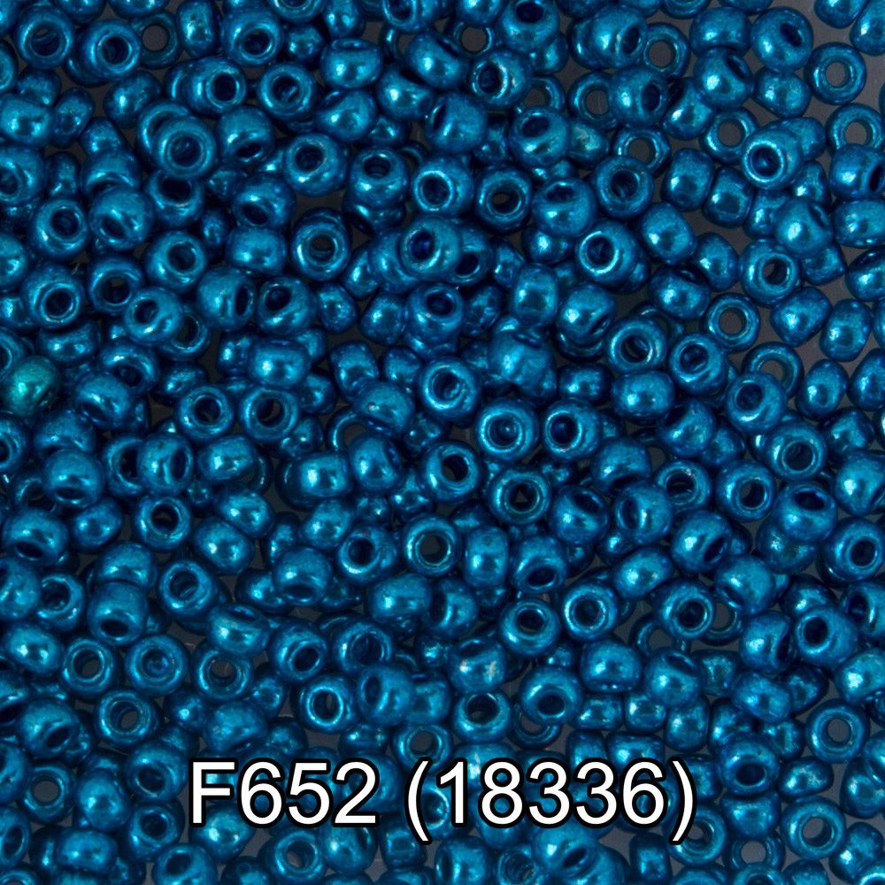 Бисер Gamma 10/0 (2.3 мм), 50 г (10х5 г), F652 синий/металлик, 18336, круглый 6