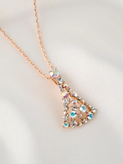 Подвеска на цепочке Россыпь из белых камней Swarovski