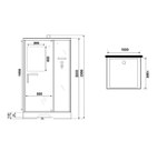Душевая кабина Niagara Standart ST100/15Q/BK (100х100х200) квадрат,поддон 15см,распашная,проф.белый,без крыши,3 места