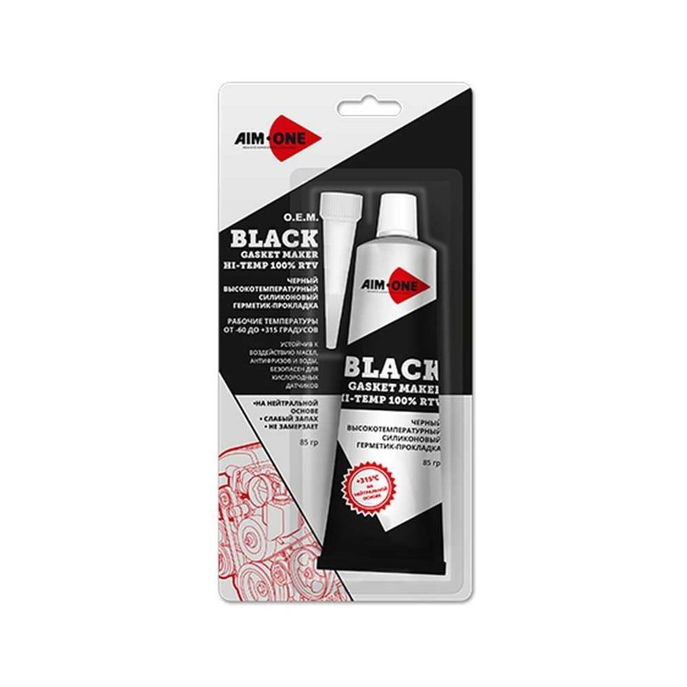 Герметик для прокладок 85гр. Черный AIM-ONE. Black RTV Gasket Maker Neutral Type GM-BK0085