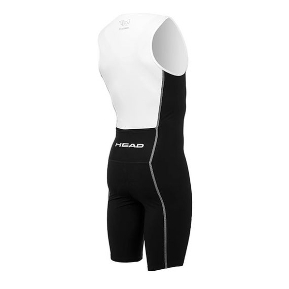 Короткий костюм лайкровый Head Tri-Ыleeve Suit без рукавов с молнией черный/белый