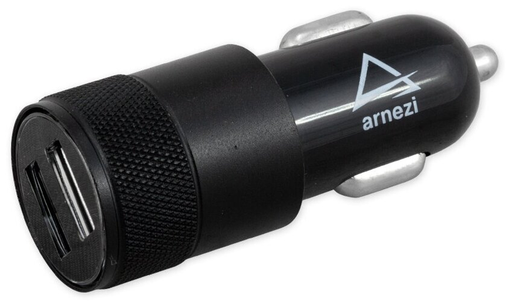 Адаптер автомобильный 2хUSB 5В 2.4А в прикуриватель Черный ARNEZI A0603010