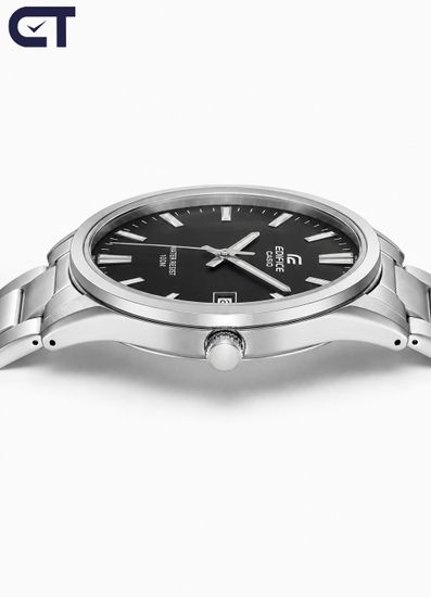 CASIO EFV-150D-1AVUDF EDIFICE мужские наручные часы — стальной хронограф с черным циферблатом