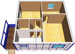 Каркас дома 8 x 8 м