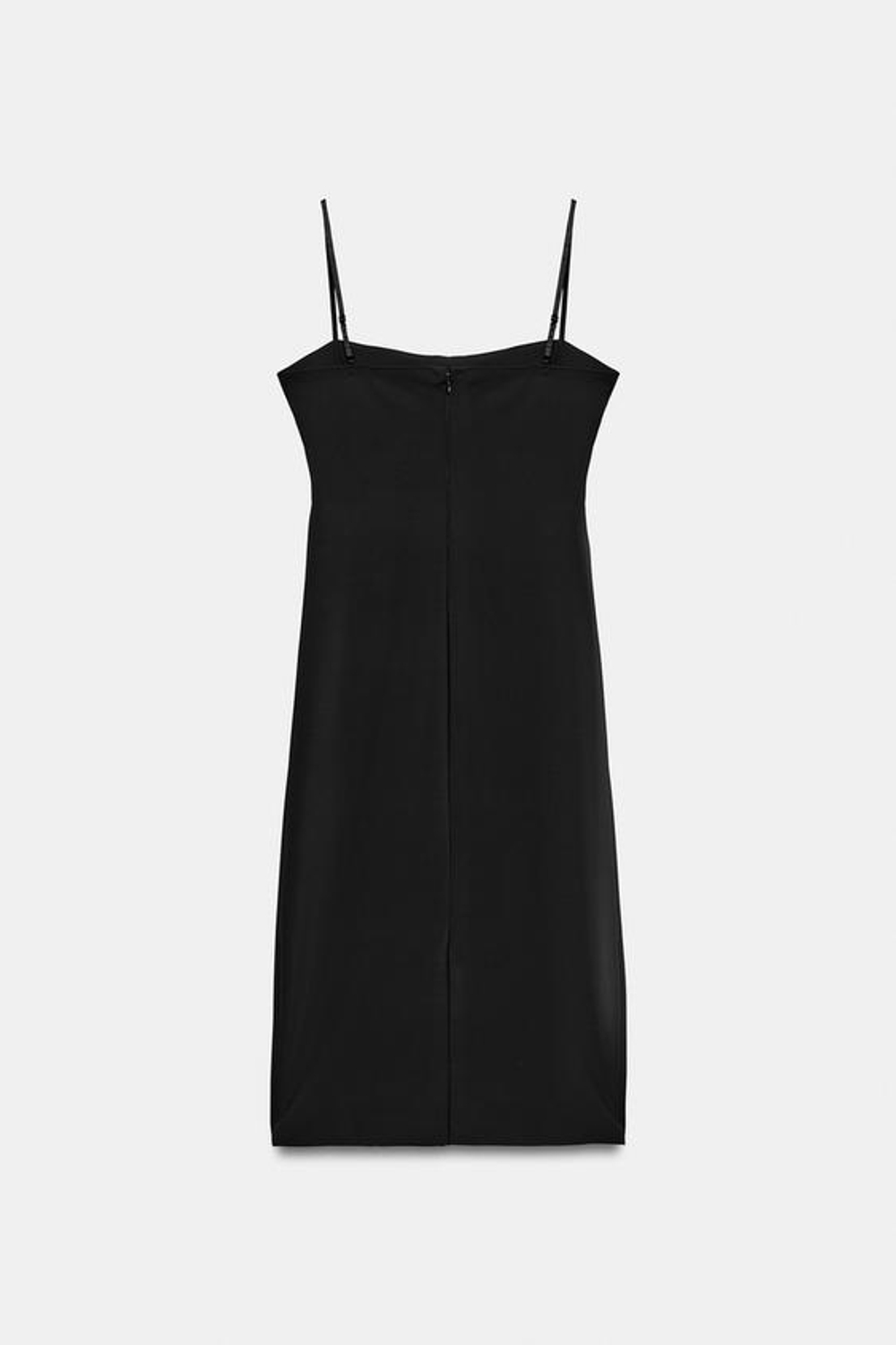 ZARA ПЛАТЬЕ МИДИ С АКЦЕНТНЫМИ ШВАМИ, ЧЕРНЫЙ