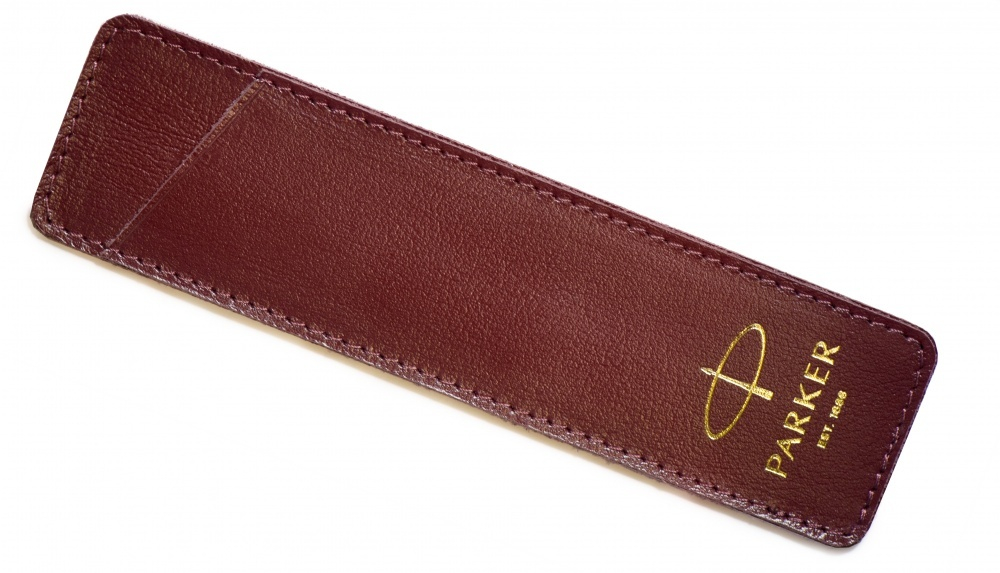 Чехол Parker из натуральной кожи, цвет Monochrome Brown с золотым тиснением