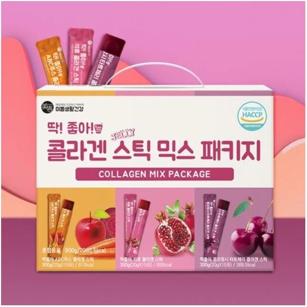 Mippeum Dak Joa Collagen Jelly Stick Mix Package (трио 45шт)