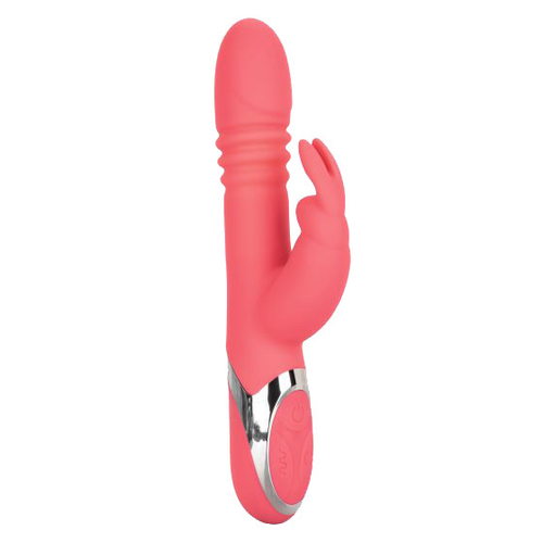 Коралловый вибромассажер-кролик с поступательными движениями California Exotic Novelties Enchanted Exciter SE-0649-20-3