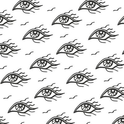 Buy fabric Mystical magic eyes black and white