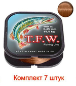леска рыболовная T.F.W. 0,40mm 100m, 3 штуки