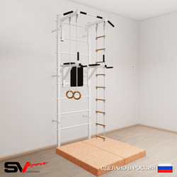 Шведская стенка Sv Sport 5784 (Турник стандарт/Брусья/Кольца/Лестница/Мат 1м)