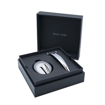 Подарочный набор Bolin Webb R1, бритва R1 хром, подставка R1 хром (BW-R1-SET-STD-CHROME)