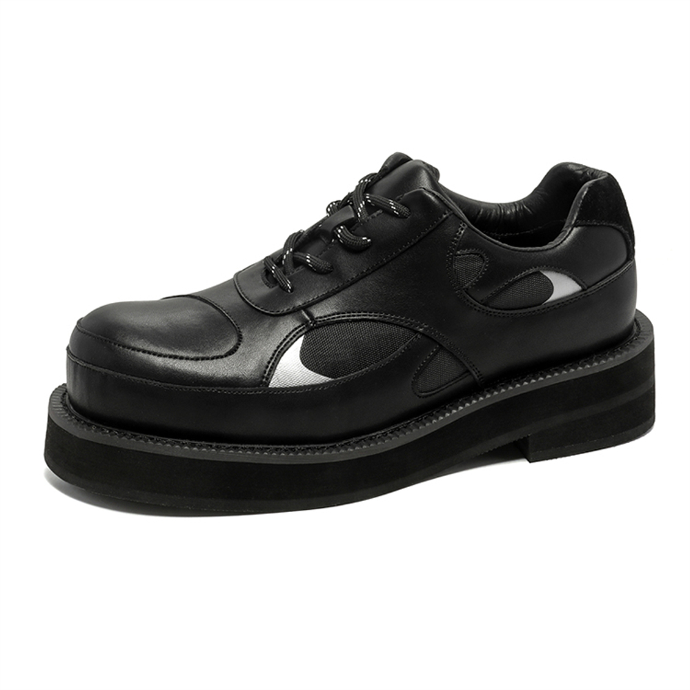 YEDANI Microfiber Leather Casual Shoes Men"s Black