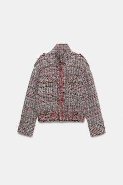 ZARA КУРТКА-БОМБЕР ИЗ РЕЛЬЕФНОЙ ТКАНИ — ZW COLLECTION, МОРСКОЙ СИНИЙ