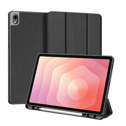 Чехол книжка черного цвета для планшета Samsung Galaxy Tab S11, серия Domo Series (с держателем для S Pen и функцией автоматического перехода в спящий режим) от Dux Ducis