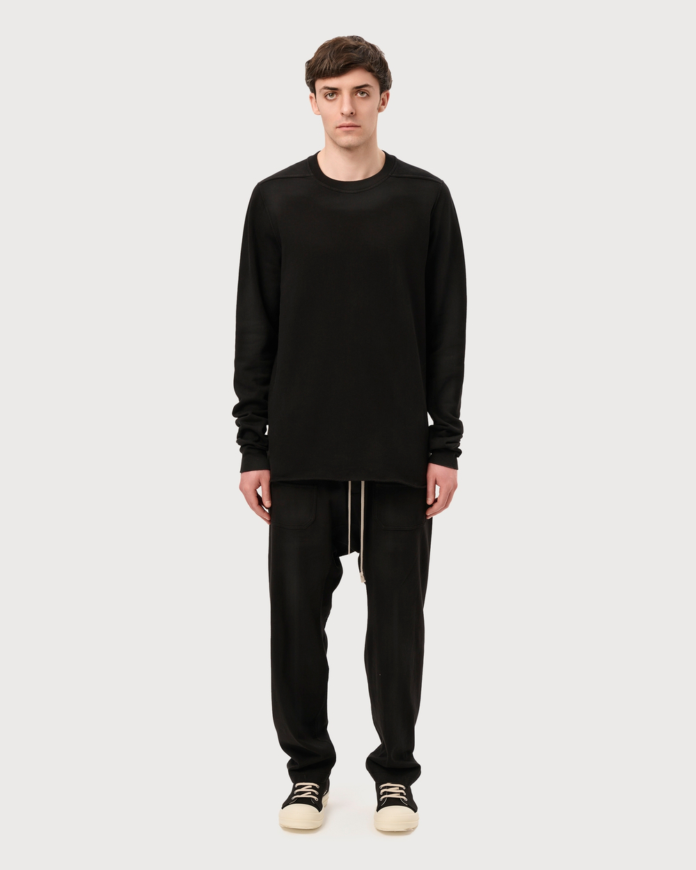 RICK OWENS DRKSHDW СВИТШОТ ЧЕРНЫЙ KNIT CREWNECK