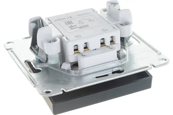 Выключатель Systeme Electric ATLASDESIGN 1-клавишный с индикатором карбон 36371