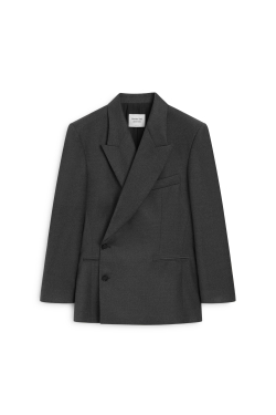Massimo Dutti Двубортный пиджак оверсайз - Limited Edition, серый