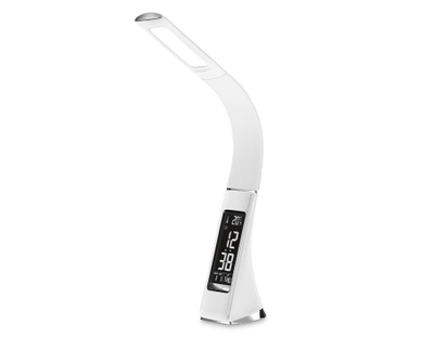 Светодиодная настольная лампа с дисплеем DE508 WH белый LED 3000-6400K 6W+LCD 2W