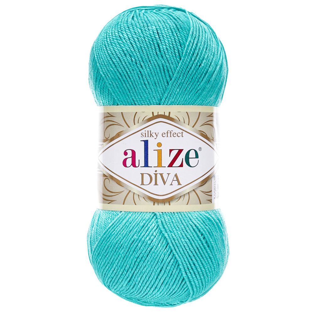 Пряжа Alize (Ализе) Diva / уп.5 мот. по 100 г, 350м, 376 светло-бирюзовый А