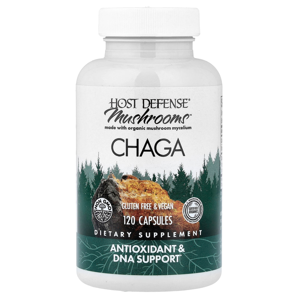 Host Defense, Mushrooms™, чага, 120 капсул (0,5 г в 1 капсуле)