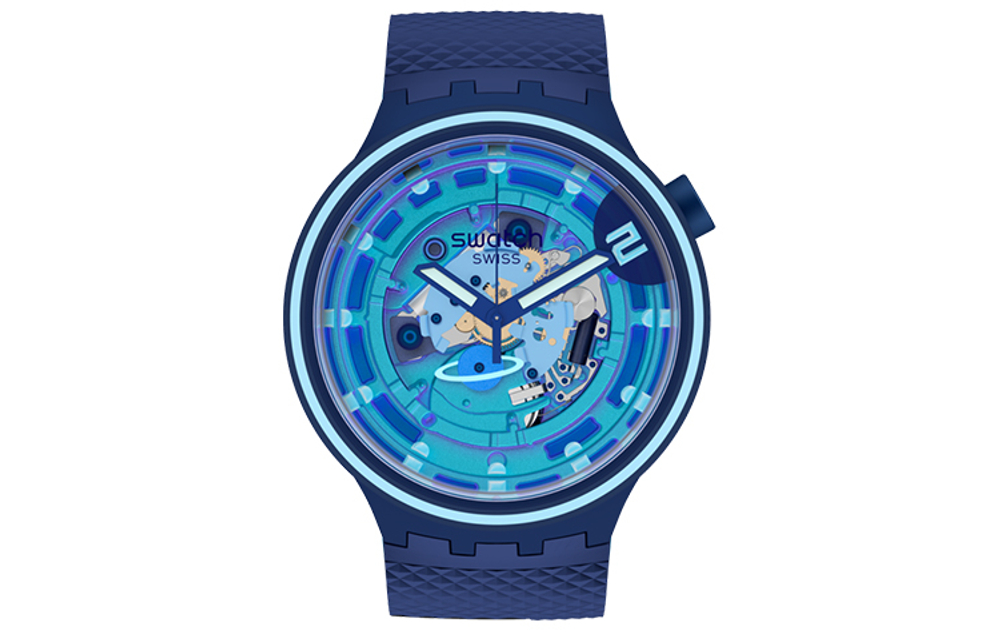 SWATCH Unisex 47mm Blue Watch SB01N101