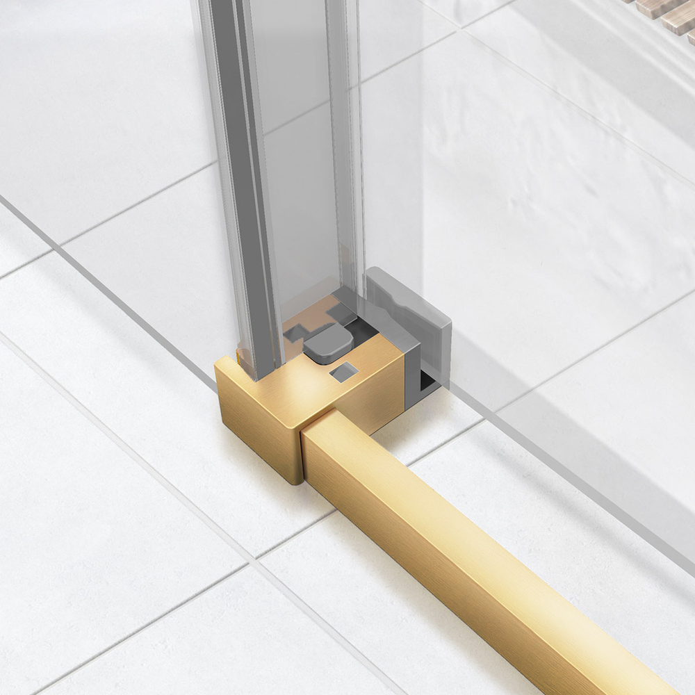 Душевой уголок Vincea Слим Софт (Slim Soft) VSR-1SS9014CLG, 1400*900, брашированное золото, стекло прозрачное