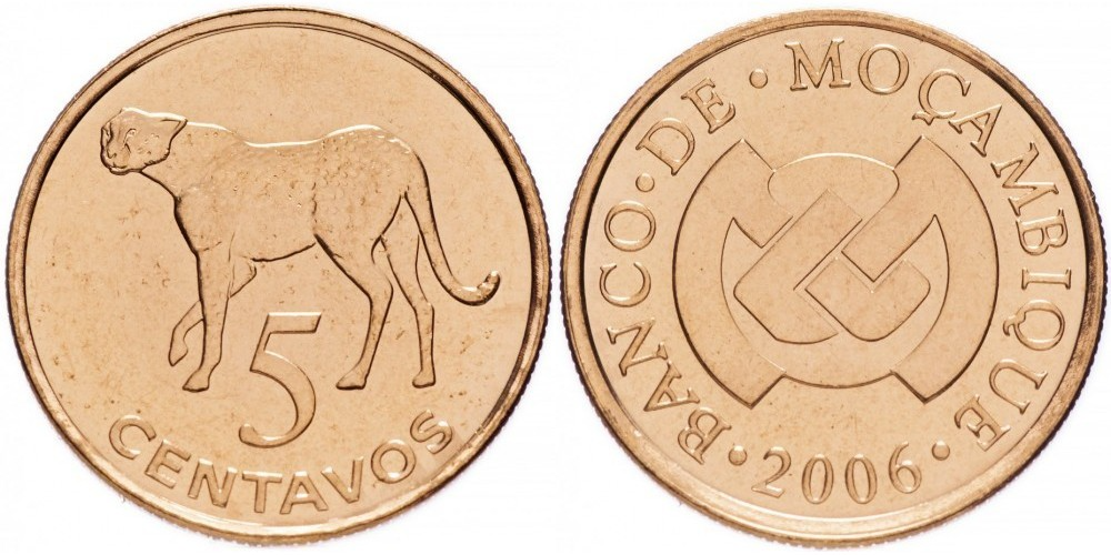 Мозамбик 5 сентаво, 2006 - 2019 Гепард XF