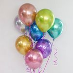 Шар (12"/30 см) Розовый, лайт, хром 50 шт.