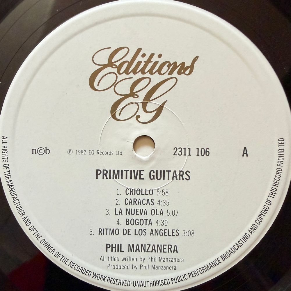 Phil Manzanera ‎– Primitive Guitars (Скандинавия 1982г.)