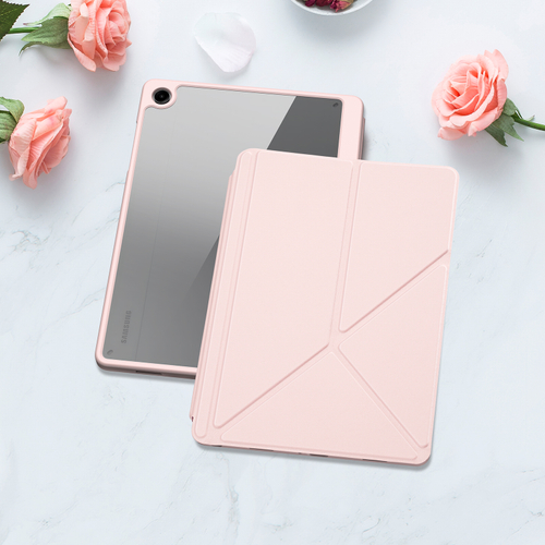 Чехол книжка розового цвета для планшета Samsung Galaxy Tab A9 Plus и Tab 11 Plus, серия Magi Series от Dux Ducis
