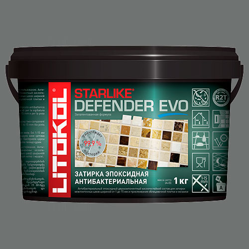 Затирка швов эпоксидная Litokol Starlike Defender EVO S.125 GRIGIO CEMENTO, 1 кг