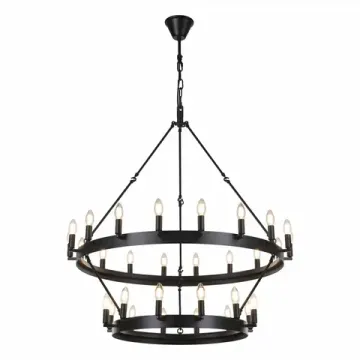 Люстра замковая подвесная 30*E14 CL470230 черный Смитсон Citilux