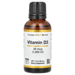 California Gold Nutrition, витамин D3, 25 мкг (1000 МЕ), 30 мл (1 жидк. унция)