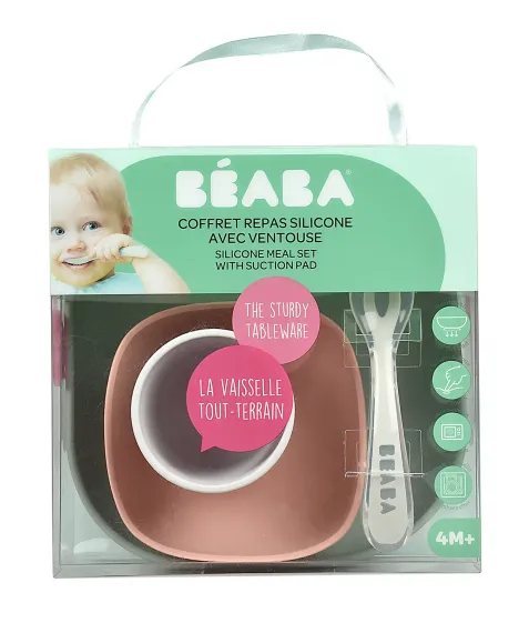 Набор посуды Beaba Coffrey Repas Silicone Euctalyptus