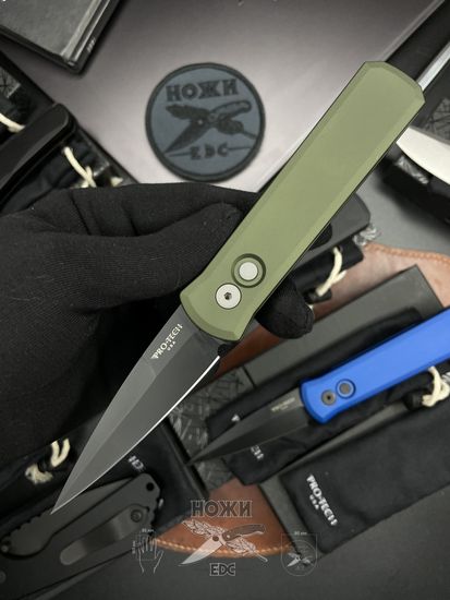 Складной нож Pro-Tech GODSON 721GRN c клинком из стали 154CM, рукоять алюминий