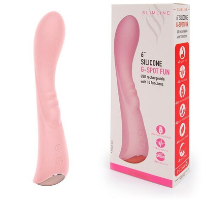 Нежно-розовый вибромассажер 6 Silicone G-Spot Fun - 19,1 см. (Цвет: нежно-розовый)