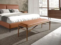 Банкетка Angel Cerda 5112, 130х43 см из коричневой экокожи