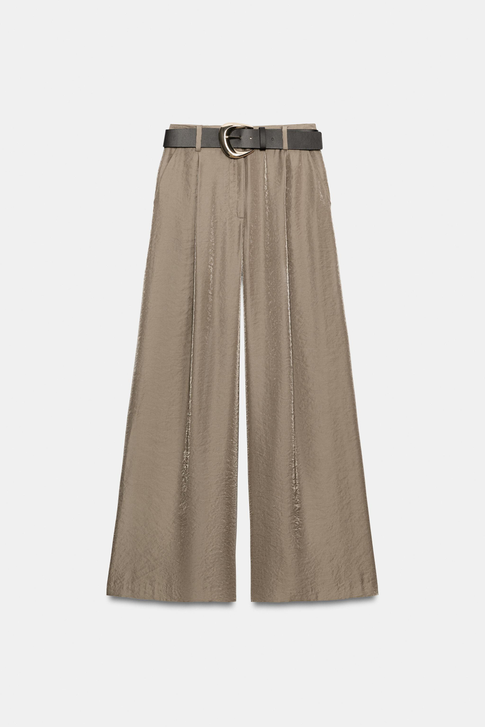 ШИРОКИЕ АТЛАСНЫЕ БРЮКИ С РЕМНЕМ — ZARA